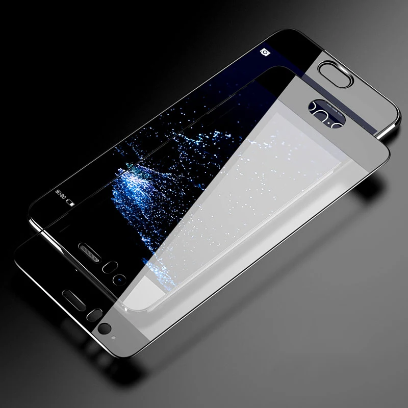 Black Full Tempered Glass for Huawei P9 P10 P20 Pro Mate 20 P Smart Plus Honor 8 9 10 Lite V10 Nova 3 3i Case Screen Protector - Цвет: Black