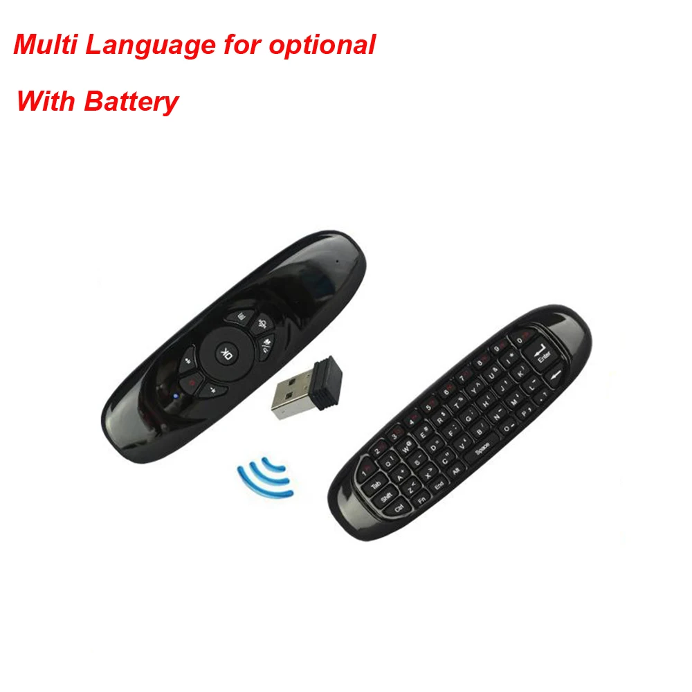 2 4G Беспроводная воздушная мышь Qwerty Smart Remote Control C120 мини клавиатура с гироскопом