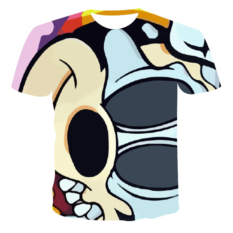 

2021 men summer fashion t-shirt male streetwear round neck short sleeve funny cartoon pattern printed t shirt men casual tees