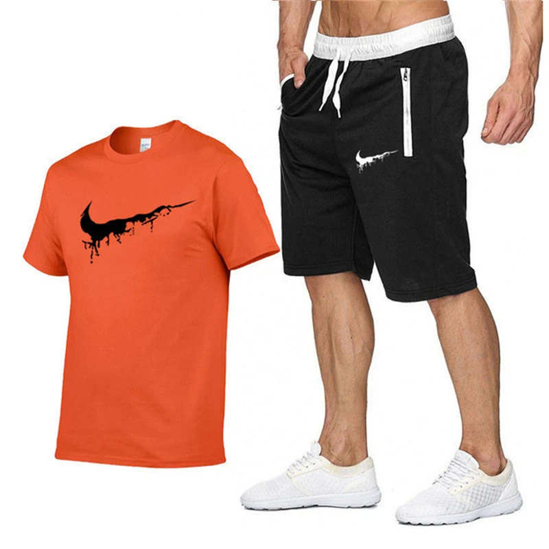 

Men's sportswear summer sportswear two-piece T-shirt shorts brand track suits men's sportswear sports suits fashion casual wear