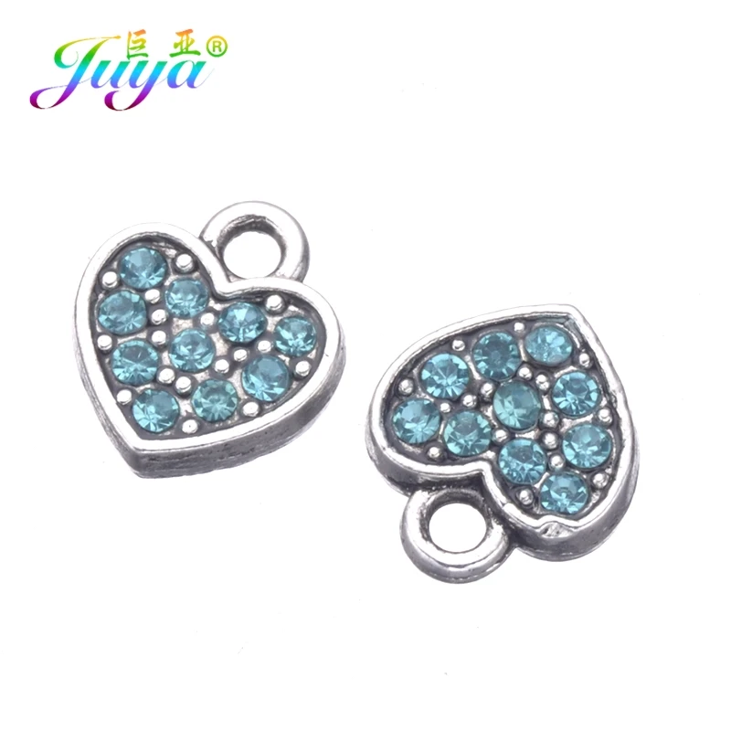 As Photo 10 Pieces Juya DIY эмалированные Очаровательные Подвески Supplis Cz Стразы в форме сердца Национальный флаг США амулеты для создания модных ювелирных изделий - Окраска металла: As Photo 10 Pieces