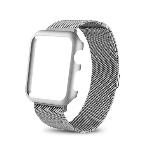 Корпус и ремешок для часов, Миланская петля, ремешок для apple watch группа 4 44 мм, 42 мм, браслет из нержавеющей стали ремешок для наручных часов iwatch серии 4/3/2/1 40 мм, 38 мм - Цвет ремешка: silver
