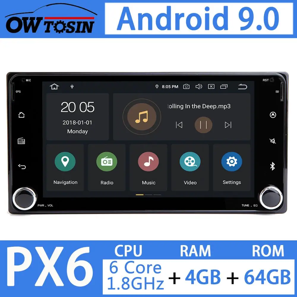 7 &quotAndroid 9 0 Автомобильный мультимедийный плеер GPS радио для Toyota RAV4 VIos Hilux Terios Avanza