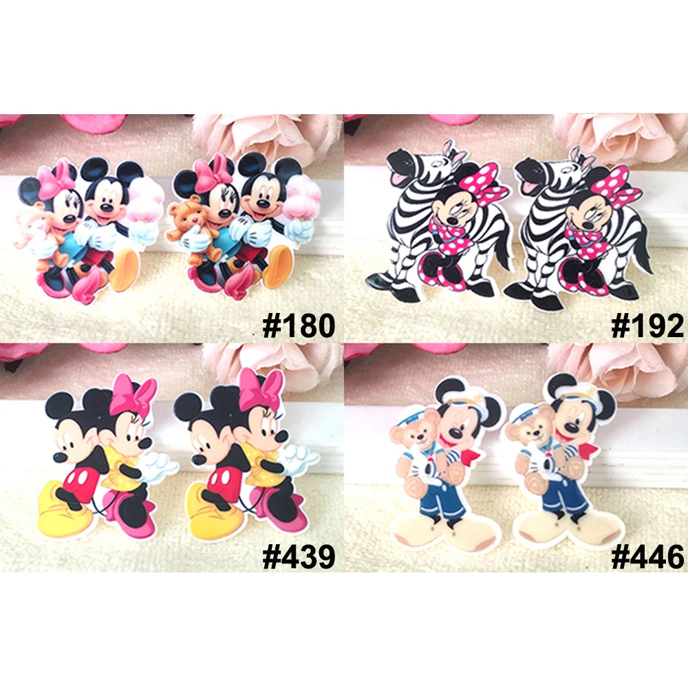 50 шт. смешанные Мультяшные персонажи мышь плоская задняя Смола Ассорти плоское