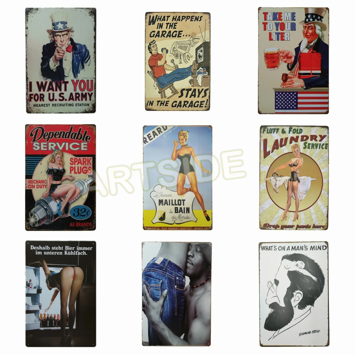 

I Want You for U.S. ArmyTin Sign,Retro Vintage Decor Laundry Metal Tin Sign 12 X8 Inches