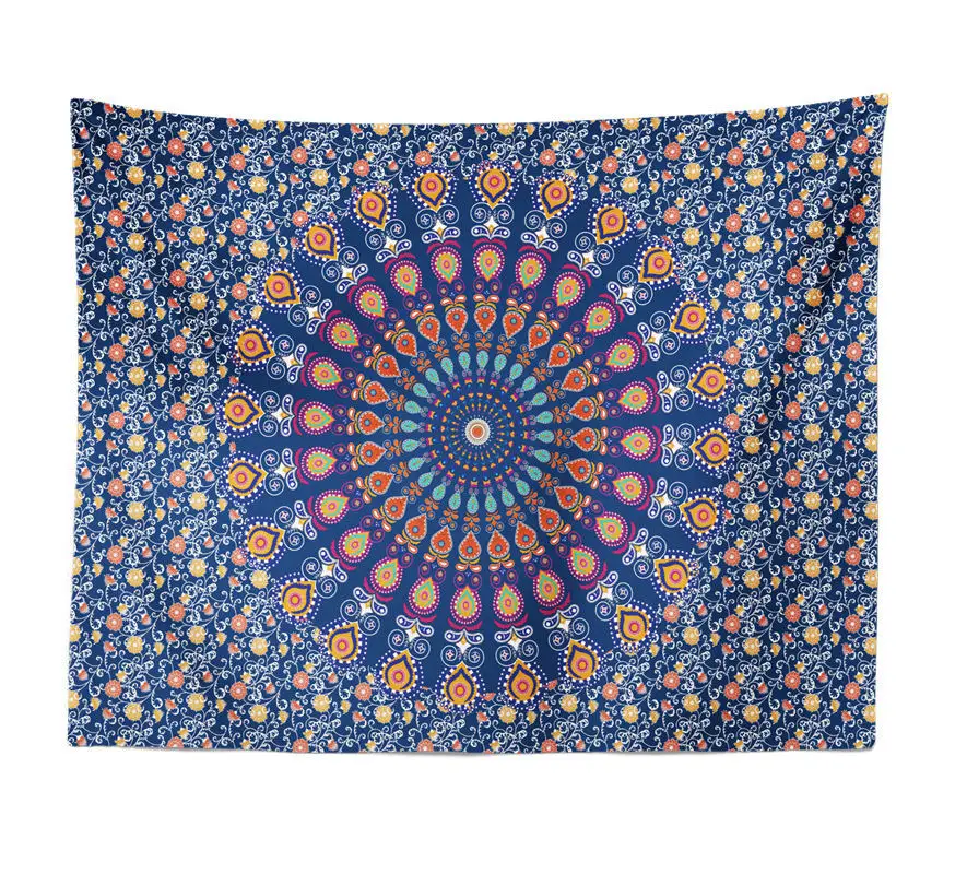 

Mandala Tapestry Elephant Striped Printing Beach Blanket Bohemia Home Wall Decoration Cartoon Wall Hanging for Living Room