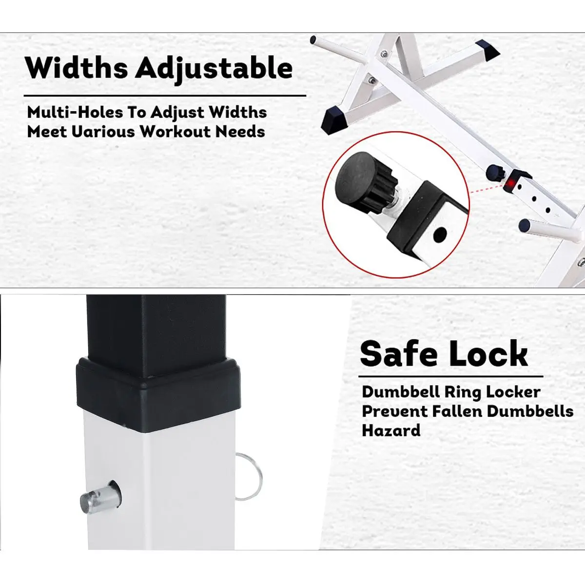 

Max Load 300KG Adjustable Squat Rack Steel Squat Barbell Bench Press Stands Weight Rack Barbell Stand Gym Home