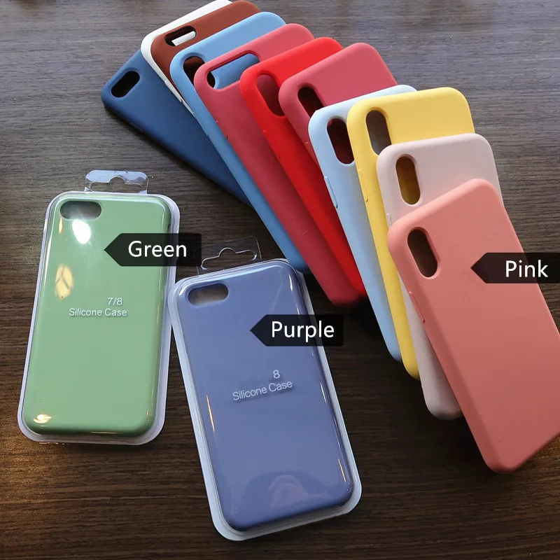 Официальный жидкий силиконовый чехол для телефона iphone X XS MAX XR 7 8 6 6S Plus мягкий