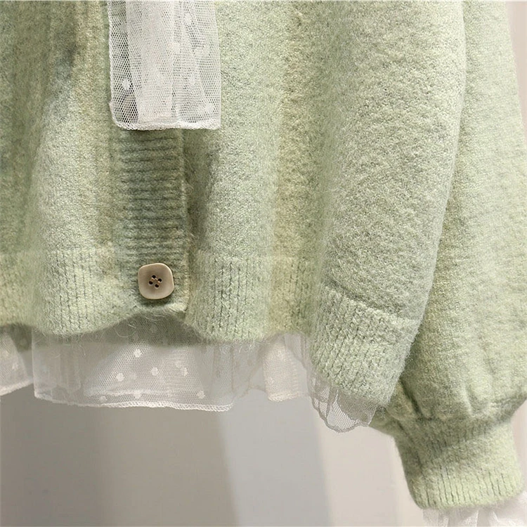 Colorfaith New 2019 Autumn Winter Women's Sweaters Cardigans Single Breasted Chiffon Bow Sweet Knitting Tops Korean Style SW8704 |