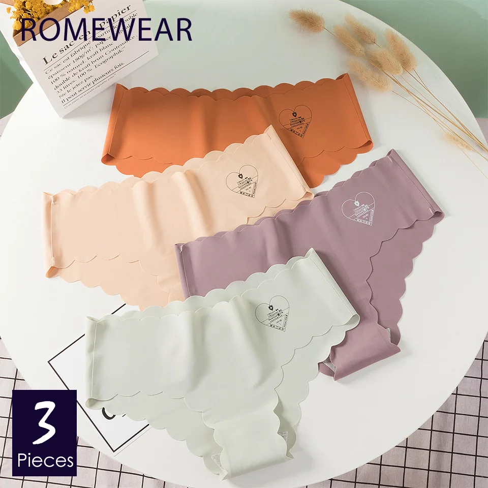 Бесшовные брифы ROMEWEAR ультратонкие женские трусы из ледяного шелка нижнее белье