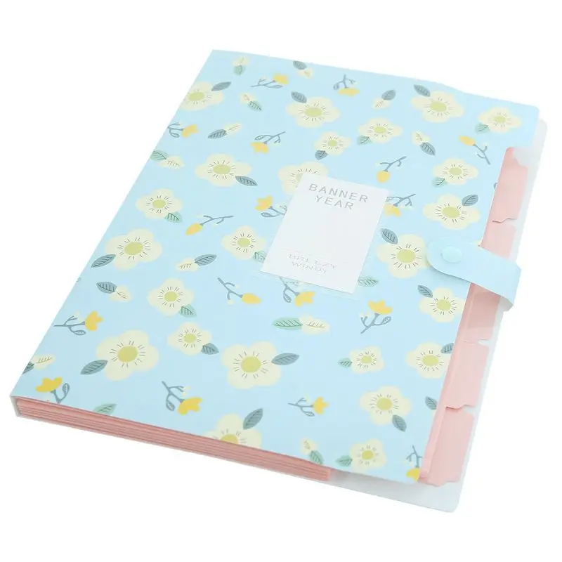 

Skydue Floral Printed Accordion Document File Folder Expanding Letter Organizer (Blue)