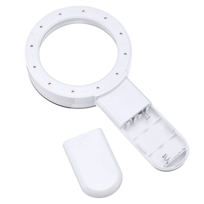 

30x Optical Magnifier Handheld Magnifying Glass Optical Lens Tool Loupe with 12 LEDs Light for Jeweler Reading Newspaper