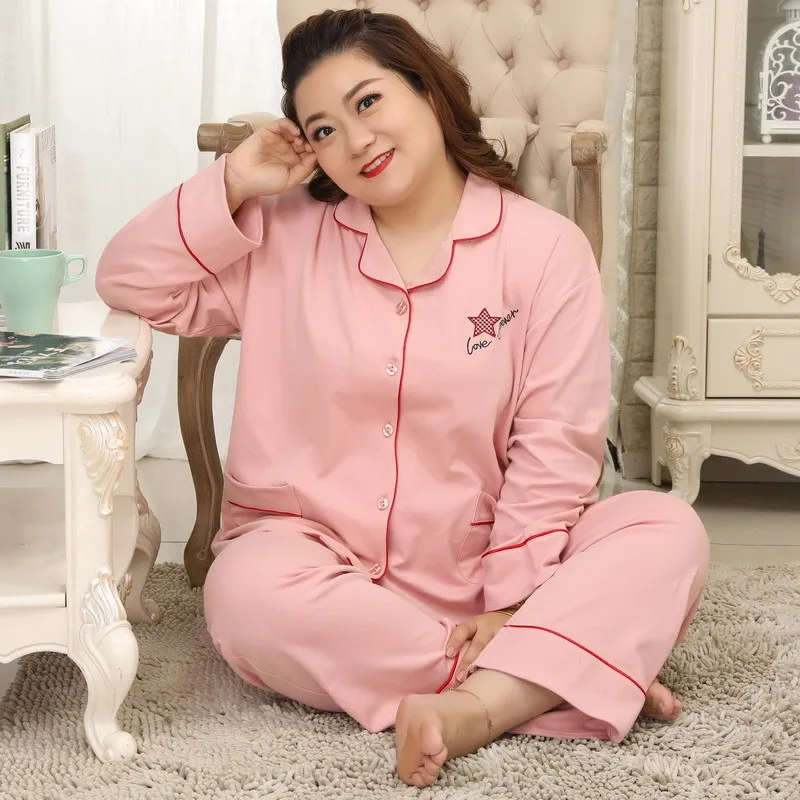 Новинка одежда свежие пижамные комплекты из 2 предметов для полных Милая женская