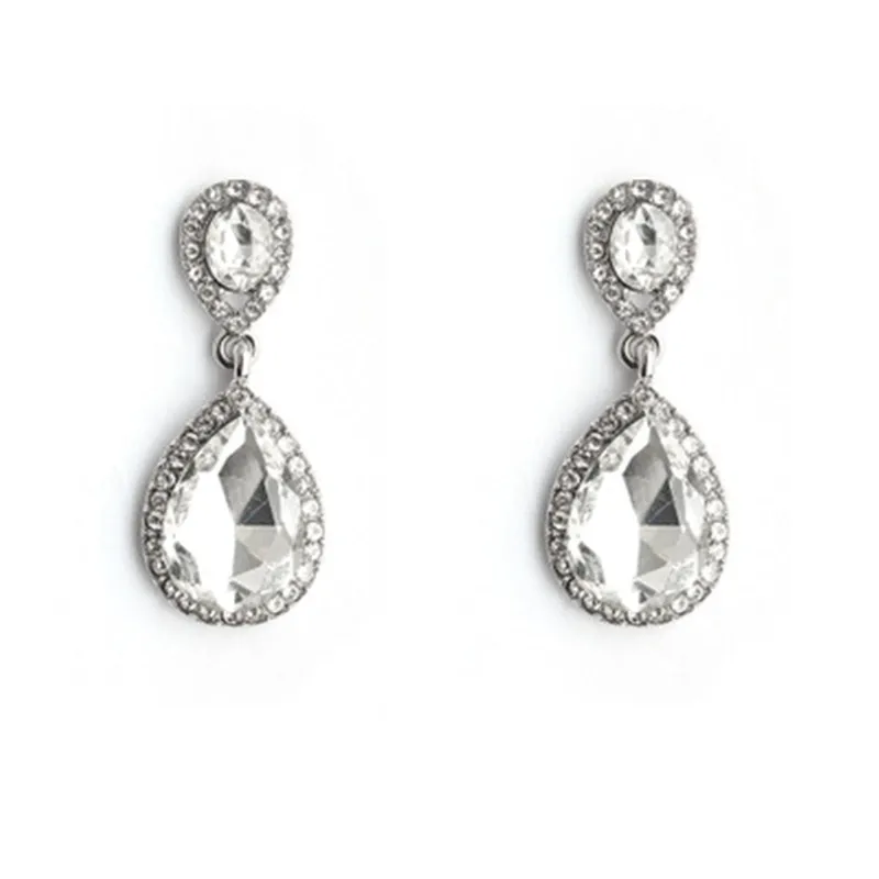 Свадебные серьги-капли из циркония серьги друзы стразы Женские Висячие