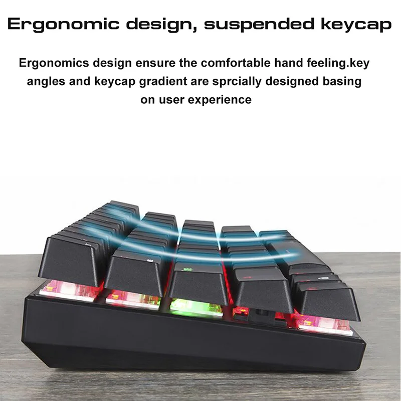Motospeed CK62 RGB Mechanical Keyboard 61 Keys Bluetooth Wireless Dual Mode Ergonomics Laser Mini Gaming Keyboards For PC Laptop enlarge