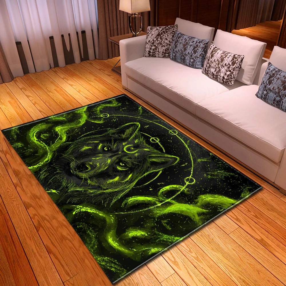 Мультяшные животные волк 3D печать ковры мягкий фланелевый домашний ковер