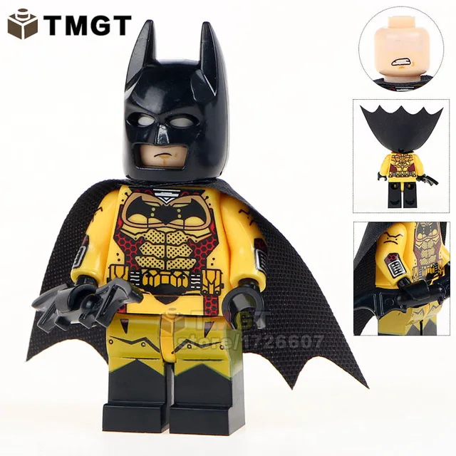 Светло-желтый Одиночные кубики «Бэтмен» Red Son Batman-Tire Armor темные ночи: металлические беспощадные летучие мыши, которые смеются, строительные блоки, игрушки для детей - Цвет: Светло-желтый