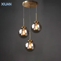 amber smoke gray clear glass pendant lamp led e27 hanging light for dining room table kicthen island bedroom bedside lighting