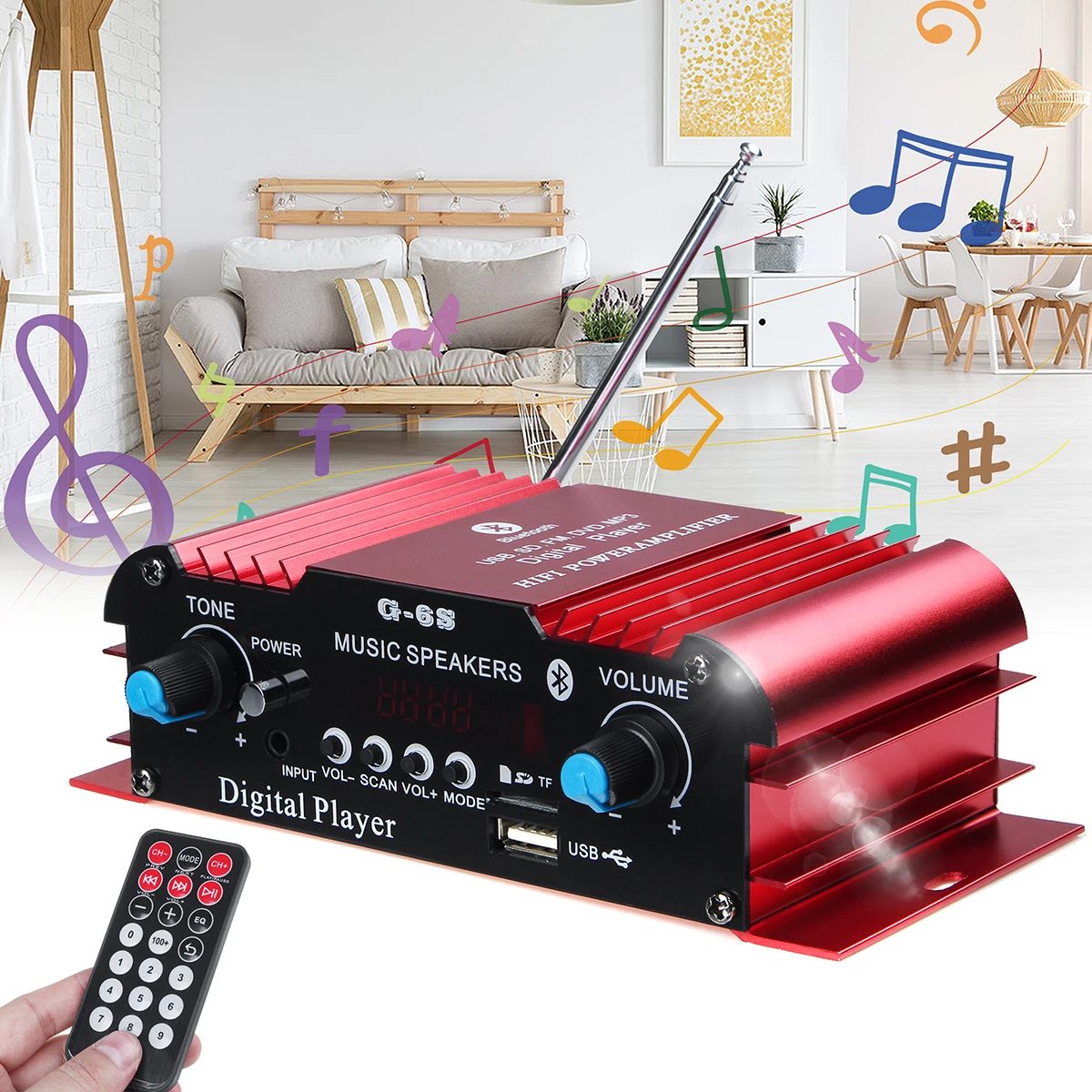 600 Вт 12 В 2 канала Автомобильный аудио усилитель Hi Fi мощности для дома bluetooth Стерео