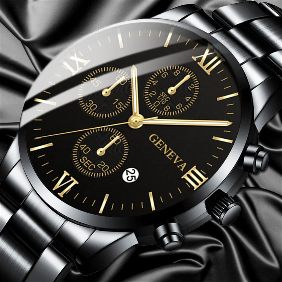 Watch Men Fashion Business Watches Luxury Calendar Clock Man Stainless Steel Quartz Wrist Watch reloj hombre