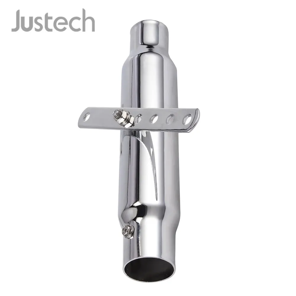 Justech 1 шт. универсальная выхлопная труба для Кафе Racer и Bobber 12 Дюймов серебряная