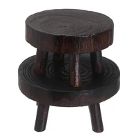 wooden round bench flower pot holder plant and flower pot base display stand stool home garden patio decor 3sizes