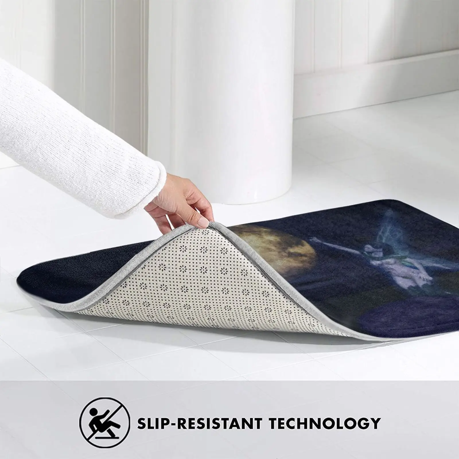 

Fairy In The Moonlight Carpet Mat Rug Cushion Soft Fairy Moon Blues Night Landscape Mystical New Age