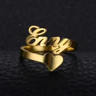Регулируемое кольцо с именем на заказ, кольцо с именем на заказ с именной табличкой на заказ, кольца для женщин, кольцо из нержавеющей стали для пары, ювелирные изделия