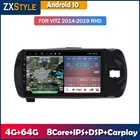 Android 10, интеллектуальная система для Toyota Vitz 3 III XP130 2014 2019, Автомагнитола для правой руки, мультимедийная навигация, GPS