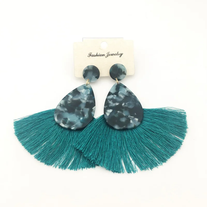 

Tassels earrings Geometric Dangle Drop earring Long Acrylic Acetate Earrings For Women