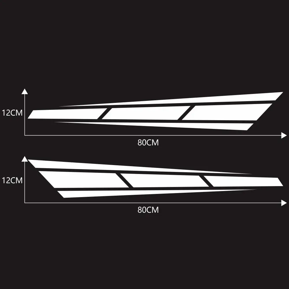 

2pcs 80CM*12CM Car Head Stickers Racing Sport Stripe Self Adhesive Vinyl Graphics Racing Decals Truck Hood Sticker Accessories