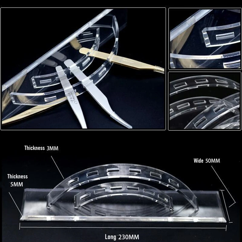 

6 Holes Acrylic Tweezers Storage Rack For Eyelash Grafting Display Stand Try-on Model-Making False Eyelash Auxiliary Tool