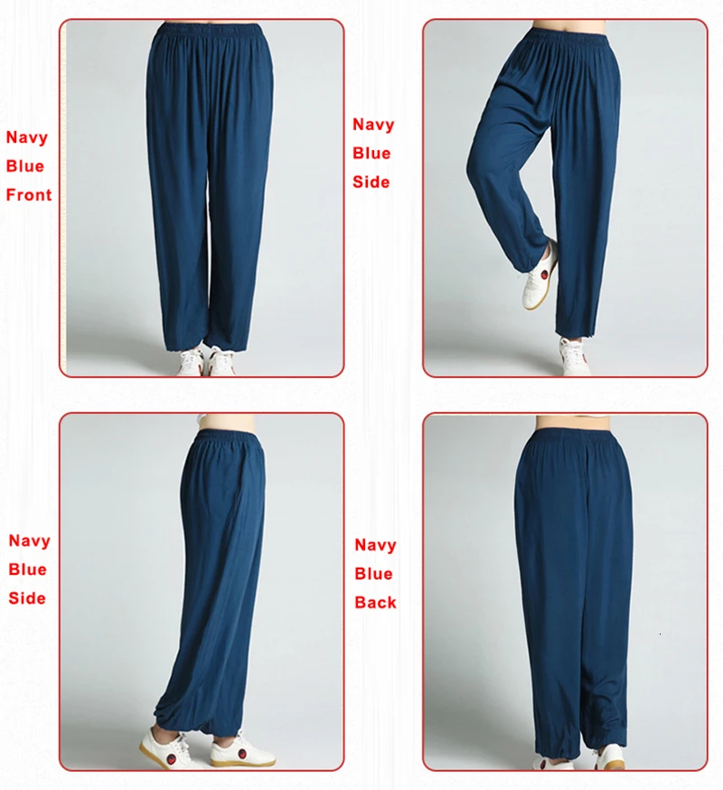 Хлопковые шаровары в стиле кунг фу тай чи 4 цвета одежда для боевых искусств Wing Chun