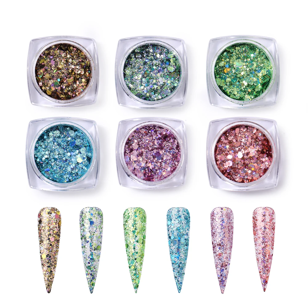 12 видов цветов/набор многоразмерный Набор для дизайна ногтей с шестигранной