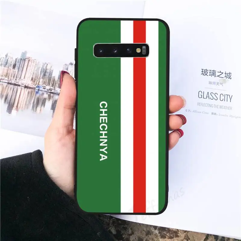 

Chechen National Flag Black Cell Phone Case For Samsung Galaxy S5 S6 S7 S8 S9 S10 S10e S20 edge plus lite