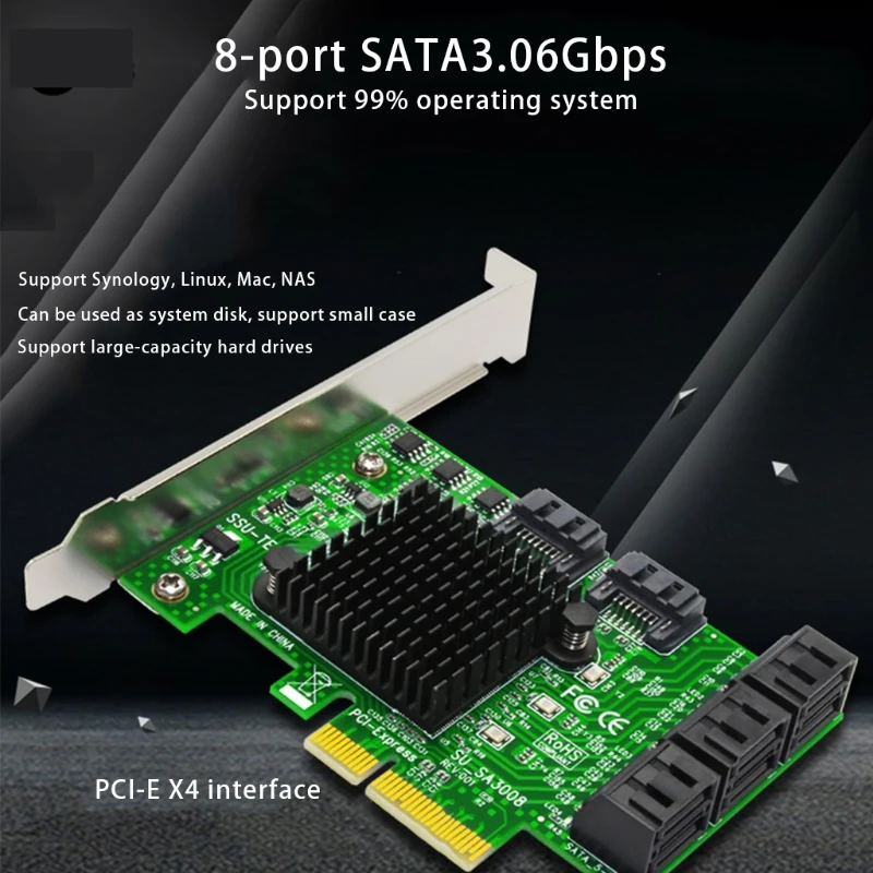 

Плата расширения PCI-E на USB SATA 3,0, 8 портов, независимая X4 X8 X16 6 Гбит/с, порт Sup s, камеры Linux, NAS, карта расширения PCI-E