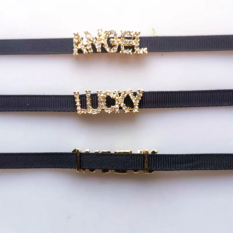

Initial Letter Angel Luck Choker Necklace For Women Collar Neck Short Clavicle Chain Gold Neckband Gothic Necklace Women Jewelry