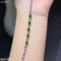 kjjeaxcmy fine jewelry 925 sterling silver inlaid natural diopside gemstone ladies bracelet classic support detection exquisite