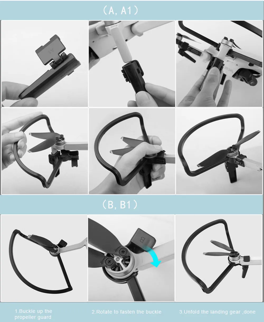 Quick Release Landing Gear Extension Legs Propellers Guards For DJI Mavic Mini Drone Quadcopter kids toys Folding Propeller#E30 |