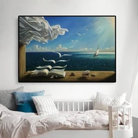 salvador dali the waves book sailboat oil painting on canvas posters and prints cuadros wall art pictures for living room