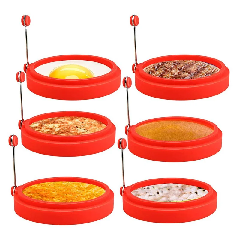 

New Silicone Egg Ring Non Stick Egg Cooking Rings Round Heart Pancake Mold Reusable Fried Egg Mold Kitchen Gadgets