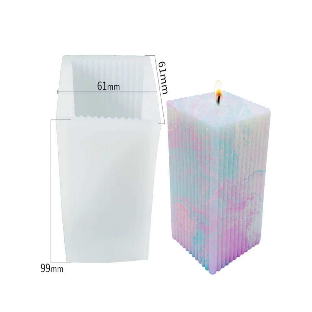 

2021 New Aromatherapy Candle Silicone Mold Diy Simple Fine Grained Rectangular Candle Making Supplies Christmas Resin Mold