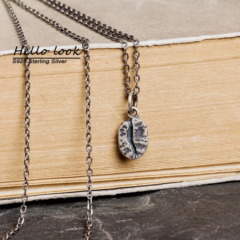 

Ожерелье с кулоном в виде кофейных зерен, серебро 925 пробы