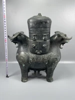 LaoJunLu Fine Shuangyang Zun Weighs 492 Kg Imitation antique bronze masterpiece collection of solitary Chinese traditional