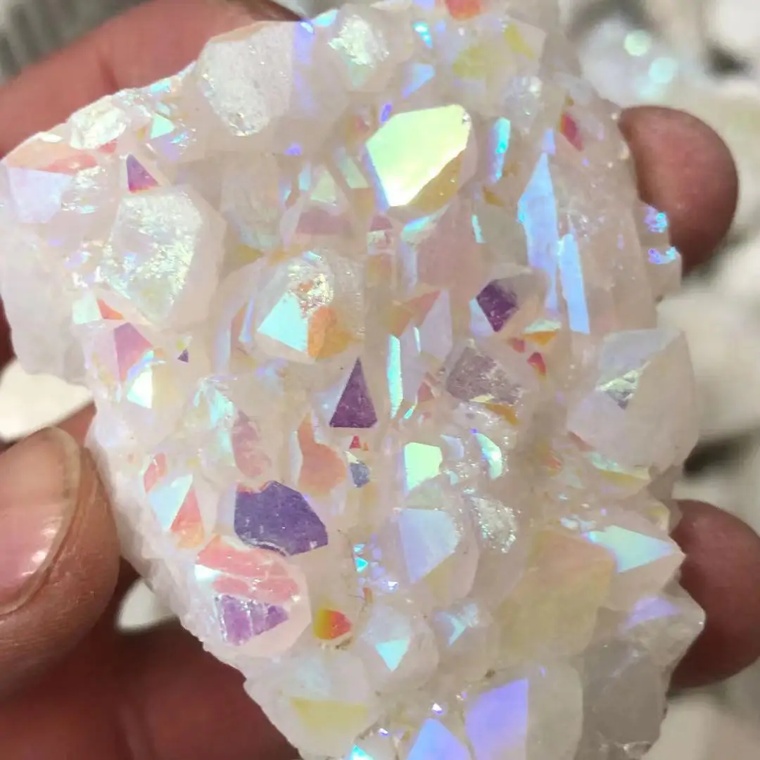 

Natural crystal cluster plating AB color, crystal cluster healing