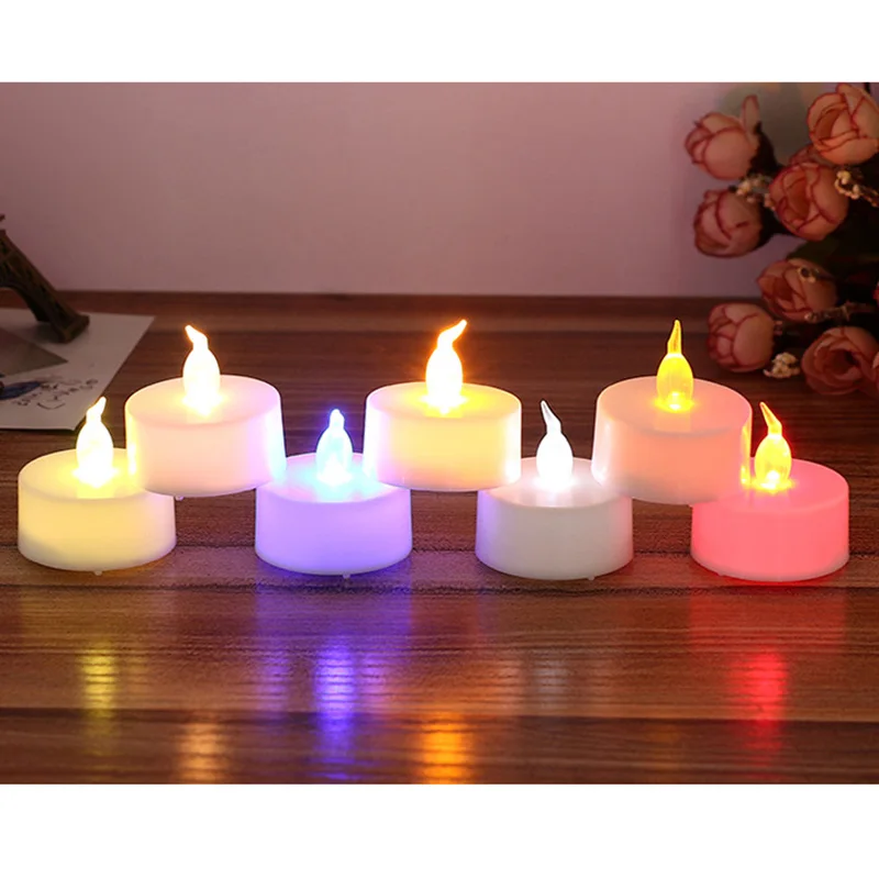 4 шт./компл. Пластиковая форма свечи Электрический фликер беспламенная свеча