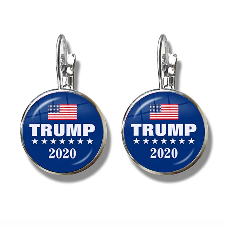 Keep America Great 2020 USA Trump коллекция стекло кабошон серебро серьги ювелирные изделия для