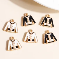 10pcs 1616mm enamel clothes pearl charms for earrings pendants necklaces making coat charms handmade diy jewelry accessories