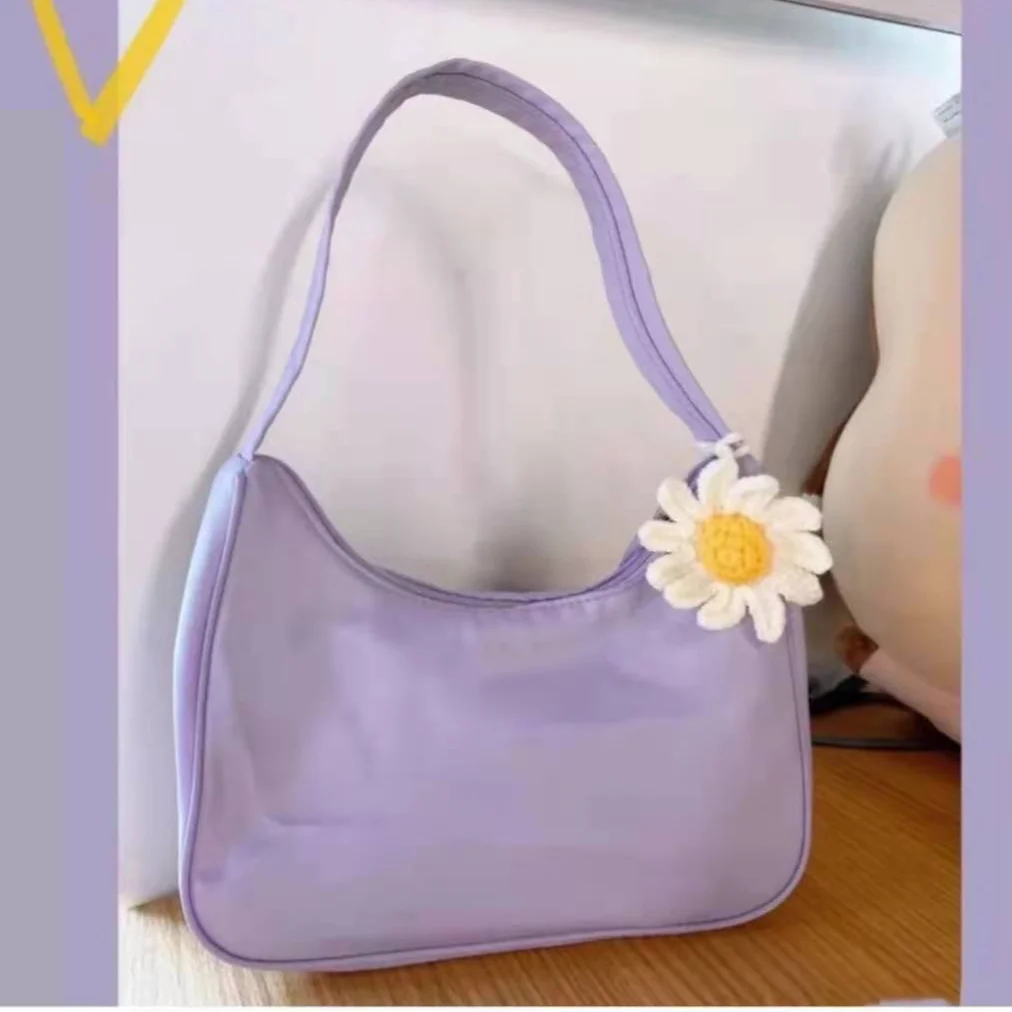 

Простая дизайнерская женская сумка-хобо высокого качества карамельных цветов, женские нейлоновые сумки, модная женская маленькая сумочка, ...