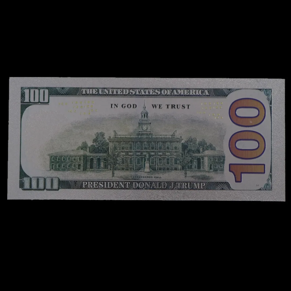 1 шт. пластиковые посеребренные бумажные деньги Дональда Трампа для